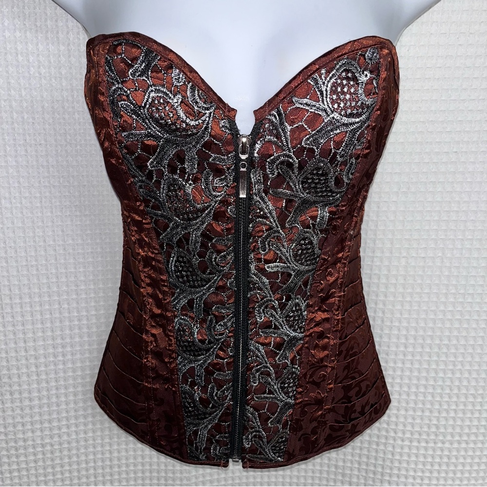 Steampunk Gothic steel bonded vintage corset size small